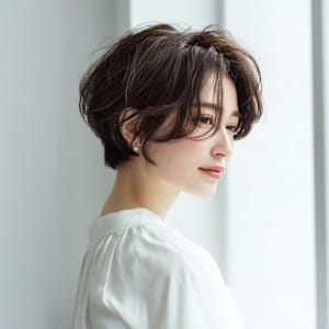 ふんわり揺れるグラボブショート