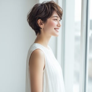 柔らかくゆるふわショートスタイル