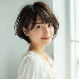 ゆるふわ質感のショート風スタイル