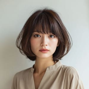 ミディアムでふんわり柔らかく、揺れ感が美しい優しいスタイル