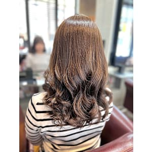髪質改善カラー × ミルクティーベージュ