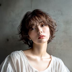 ふんわり揺れる柔らかミディアムスタイル