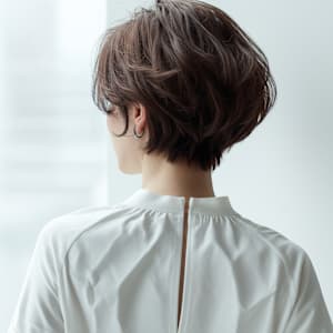 丸みのあるグラボブでスッキリショート