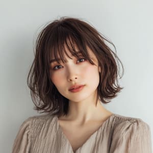 品よく揺れる上品な大人外ハネスタイル