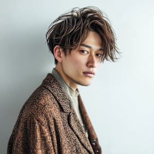 やや長めで爽やか男性ショートスタイル