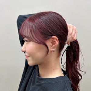前髪＋お顔周りカット×冬に人気♪ボルドーカラー