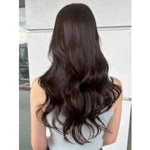 アッシュカラー 韓国風巻き ロング 艶カラー レイヤーカット