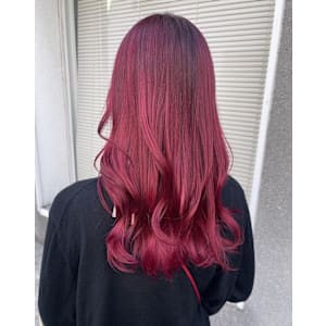 派手髪　ブリーチ１回　ボルドーピンクカラー - MANOHARU【マノハル】掲載中