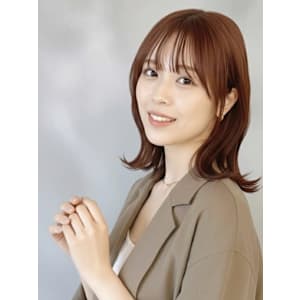 外ハネ×アプリコット【ミディアム】