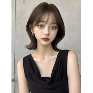 韓国風/くびれボブ/顔周りカット/くびれヘア/透明感カラー