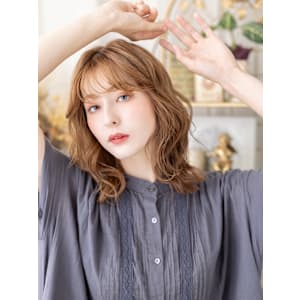 外国人風イヤリングカラーくびれパーマミディ　マレットヘア - COVER HAIR bliss【カバーヘア ブリス】戸田公園/戸田公園西口店【カバーヘアブリス トダコウエン トダコウエンニシグチテン】掲載中