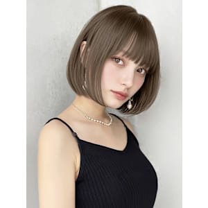 韓国風/ボブ/顔周りカット/切りっぱなしボブ/透明感カラー