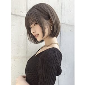 ボブ/顔周りカット/ショートボブ/透明感カラー