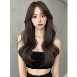 韓国風/ロング/顔周りカット/くびれヘア/透明感カラー