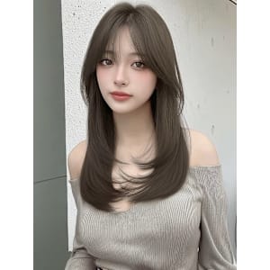 韓国風/セミロング/顔周りカット/レイヤー/透明感カラー