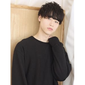 黒髪ナチュラルマッシュ/メンズ