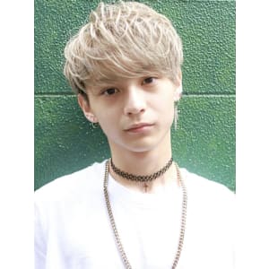 ハイトーンホワイト×刈り上げショート/メンズ