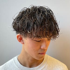 【メンズ大人ヘア】波巻き スパイラルパーマ ×ツーブロック