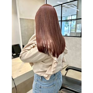 セピアピンクベージュ/ダブルカラー/ケアブリーチ/韓国/髪質