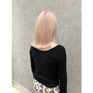 コーラルピンク/ダブルカラー/ケアブリーチ/韓国/髪質改善