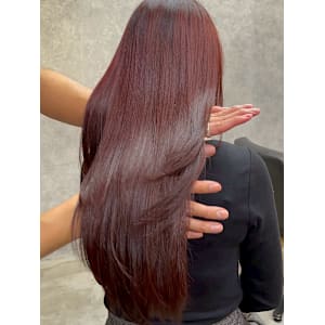 大人ローズブラウン/髪質改善ストレート/縮毛矯正/韓国/顔ま
