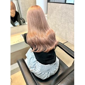 シュリンプピンクベージュ/ダブルカラー/ケアブリーチ/髪質改