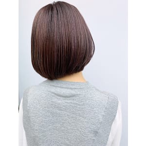 アゴラインボブスタイル/ぱっつんボブ/髪質改善