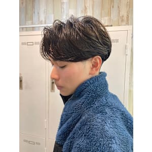 men's ２ブロックセンターパート