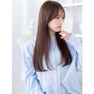 シースルーバング顔回りレイヤーストレート　ヘーゼルブラウン　 - mod's hair【モッズヘア】上尾/上尾西口店【モッズヘア アゲオ アゲオニシグチテン】掲載中
