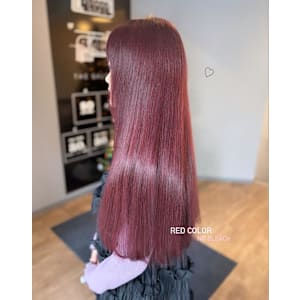 レッドカラー/ブリーチなし/髪質改善