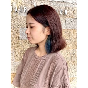 ピンクブラウン×ブルー