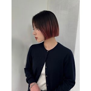 ボブミニボブグラデーションカラーコーラルピンク