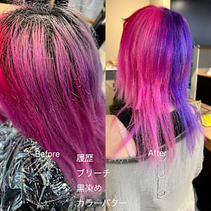 派手髪・ハイトーンカラー・デザインカラー・ブリーチ専門美容室