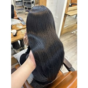 髪質改善縮毛矯正/暗髪/地毛風カラー/ブルーブラック/艶髪/