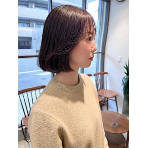 前上がりボブ - 半個室 rire hair 香椎店【ハンコシツリールヘアーカシイテン】掲載中
