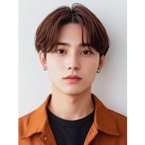 センターパート ニュアンスパーマ ブラウン カルマパーマ