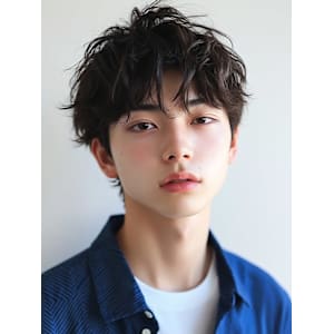 メンズショート ニュアンスパーマ 束感 マッシュショート