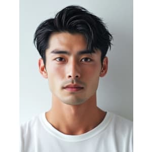 アップバング ツーブロック ビジネスヘア フェードカット