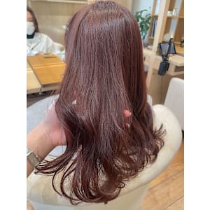 ピンクブラウンチョコレートブラウンバーガンディダブルカラー