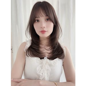 内巻きミディアムレイヤーカットミディレイヤーハッシュカット