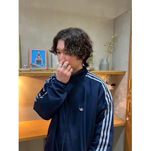 センターパートパーマ