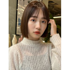 #切りっぱなしボブ #前下りボブ #透明感カラー #白髪染め - Ammy komazawa【アミー コマザワ】掲載中