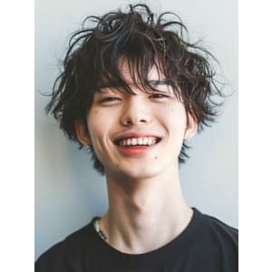 ツイストスパイラルパーマ 刈り上げ 無造作パーマ マッシュ