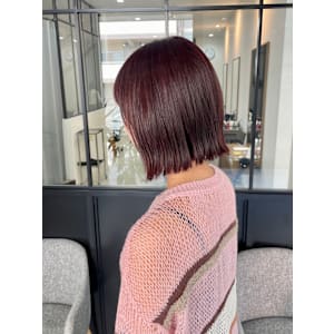 #切りっぱなしボブ #パープルピンク