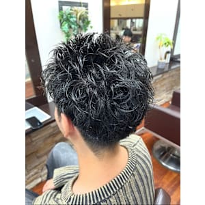 スパイキーショート+ピンパーマ