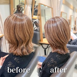 白髪ぼかし細めハイライト30代40代50代セミディ - Mira by KENJE【ミラバイケンジ】掲載中