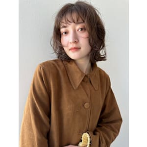 レイヤースタイル/ミディアム/顔周りデザイン/前髪あり