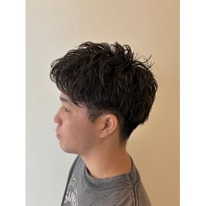 ショートツーブロック×ルーズツイストパーマ