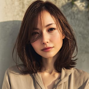 ブラウンヘア/ミディアムヘア/小顔/髪質改善/似合わせカット