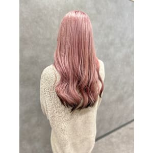 ピンク×裾カラー